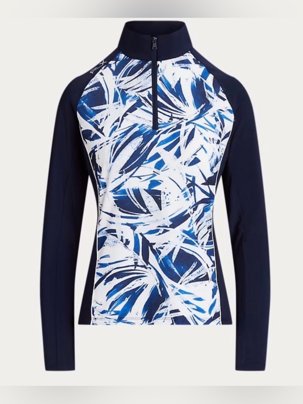 NWT RLX Ralph Lauren Women's Golf Exploded Palm Lightweight Airflow 1/4 Zip S